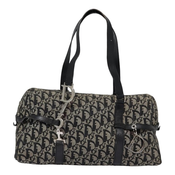 Christian Dior Trotter Canvas Shoulder Bag Black Silver Auth yk14793 - Picture 2 of 16